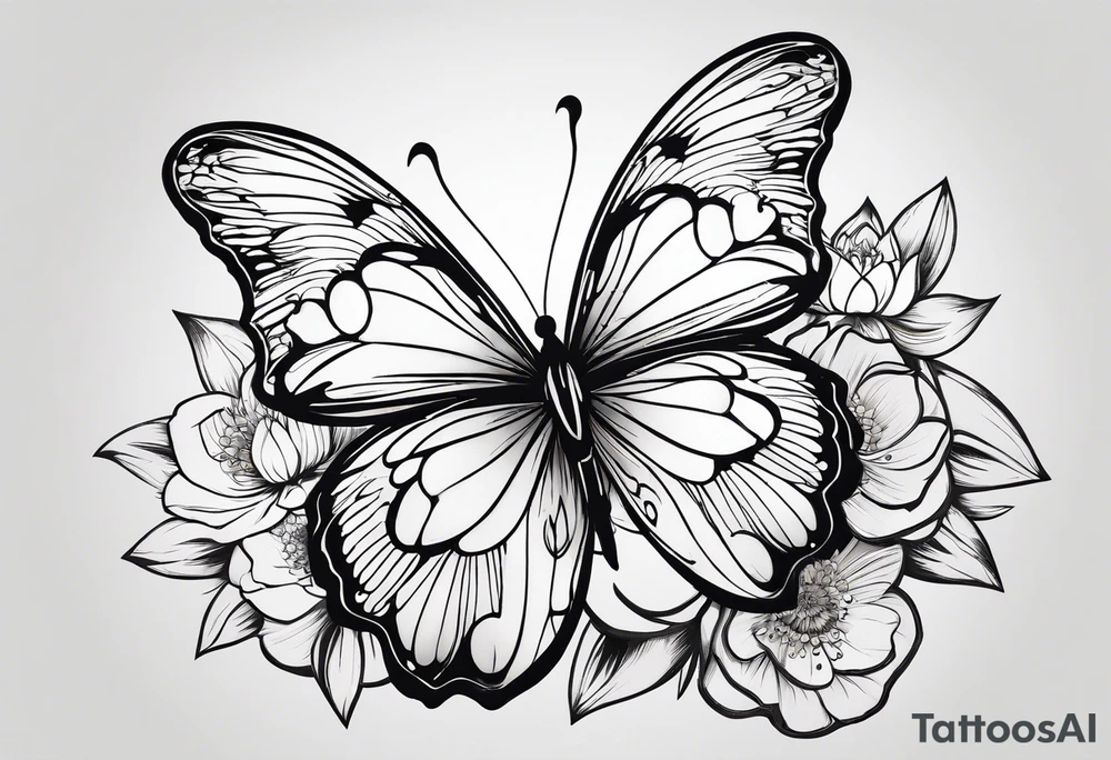 Butterfly lotus tattoo idea