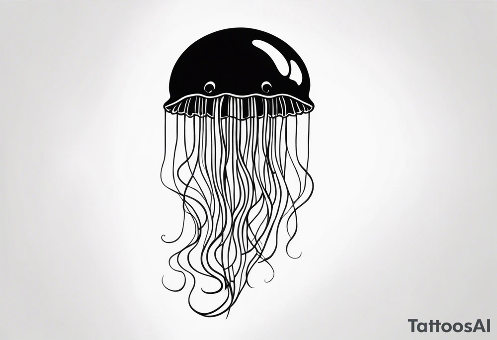 Small jellyfish shaded, minimalist tattoo idea