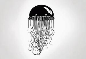 Small jellyfish shaded, minimalist tattoo idea