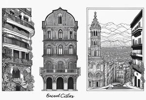 Mix two cities: Barcelona in Spain and Naples in italy.the tattoo should be black and white and small tattoo idea