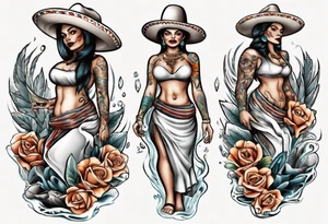 mexican
water-bearing woman and two little boys, tattoo idea