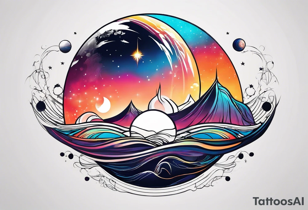 Planet symboling peace tattoo idea