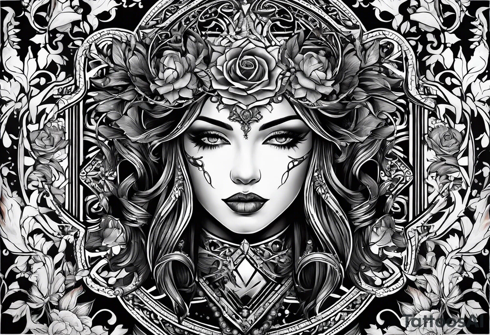 I need a tattoo design that only includes letters X I, with a dark and gothic style. tattoo idea