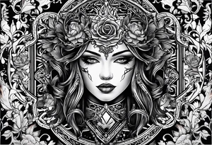 I need a tattoo design that only includes letters X I, with a dark and gothic style. tattoo idea
