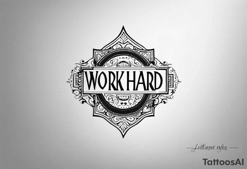 I want a tattoo containing the following two words "work hard" and "play hard". tattoo idea