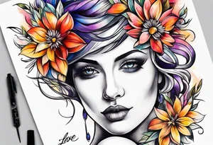 strength aster love mother tattoo idea