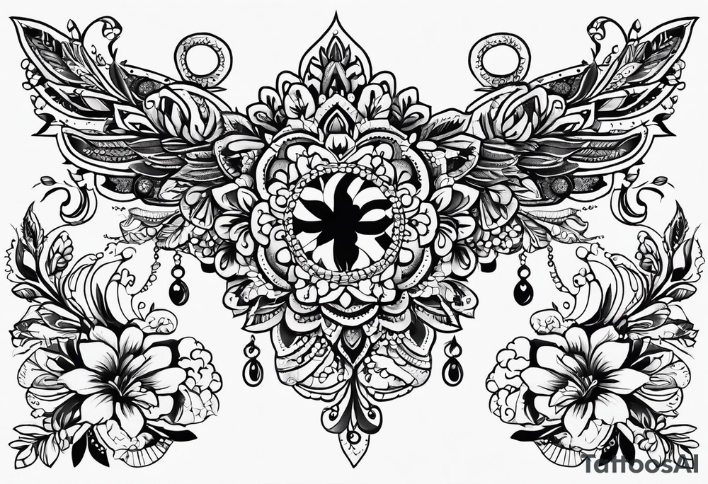 create a tattoo using hungarian embroidery pattern tattoo idea