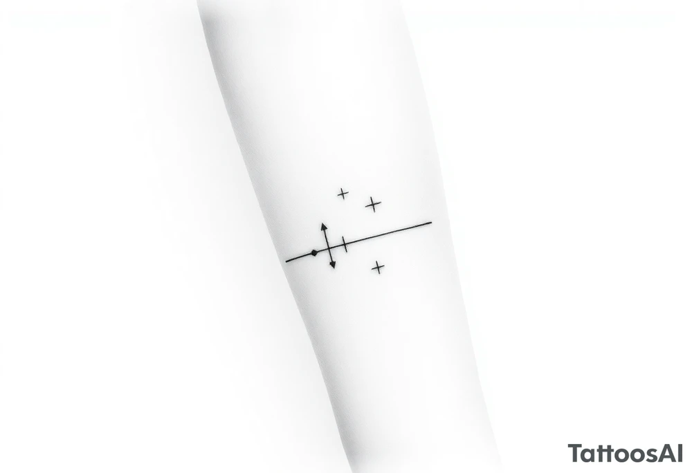 Can you design a few options for a meaningful minimal tattoo with dots, lines or stars that represents my kids? Three are living and two are deceased and I want something that represents that difference by having solid and hollow elements. tattoo idea