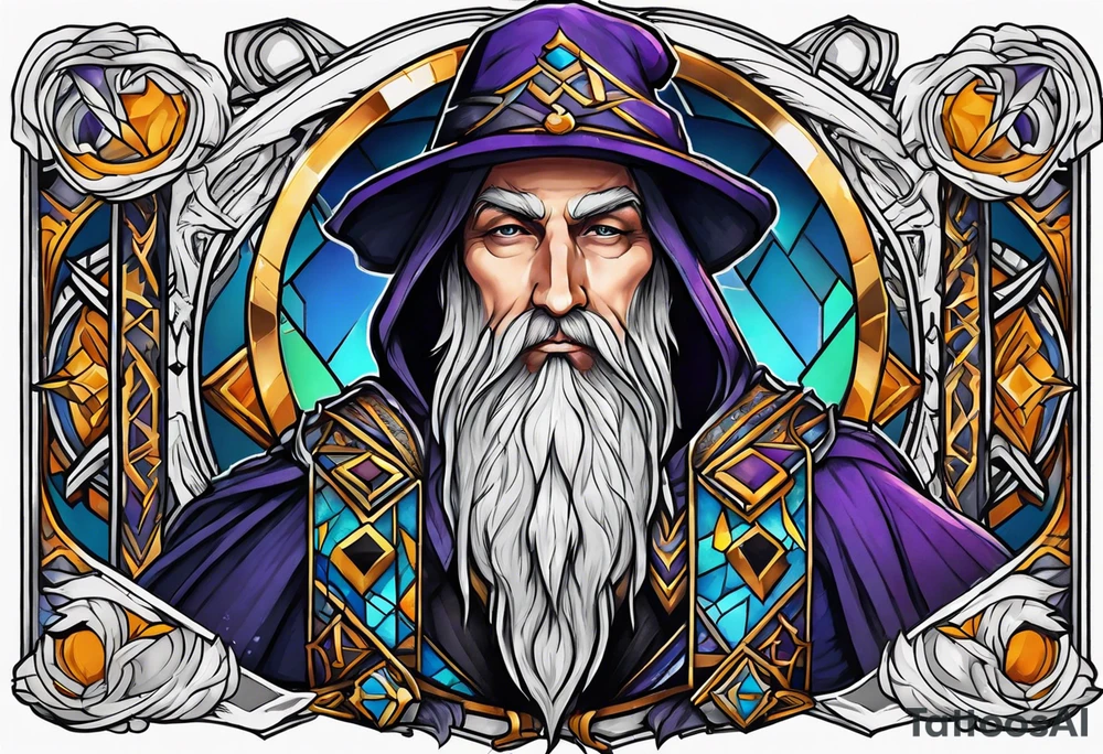 wizard chest piece tattoo idea