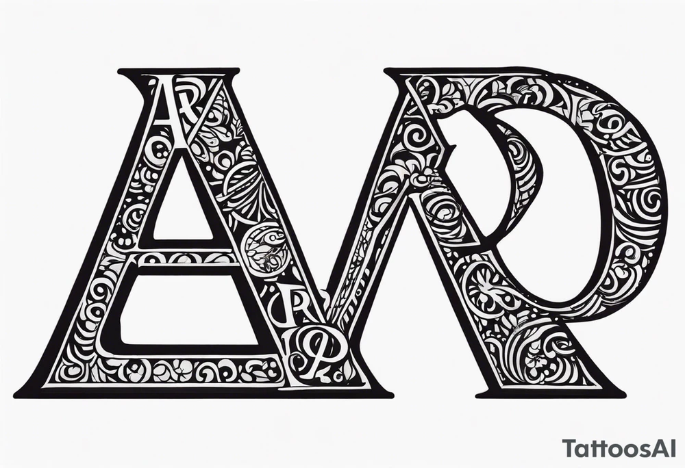 A headband with the letters A R in the middle tattoo idea