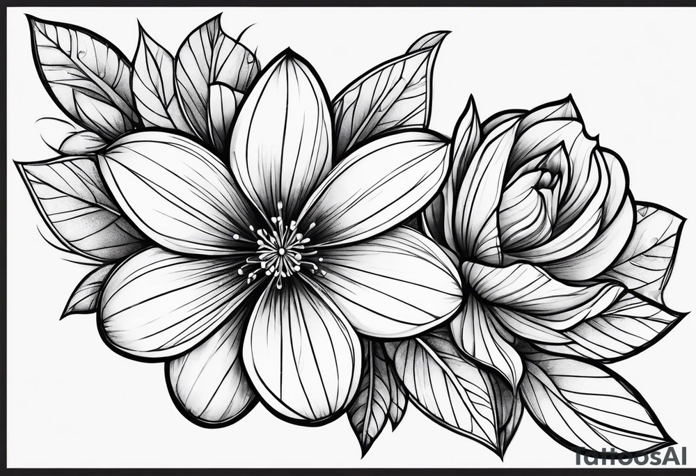 violet flower tattoo idea
