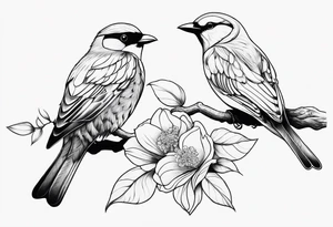 outline of two birds tattoo idea