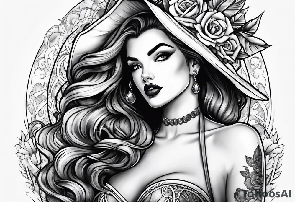 pinup girl tattoo idea