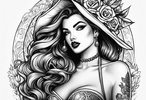 pinup girl tattoo idea