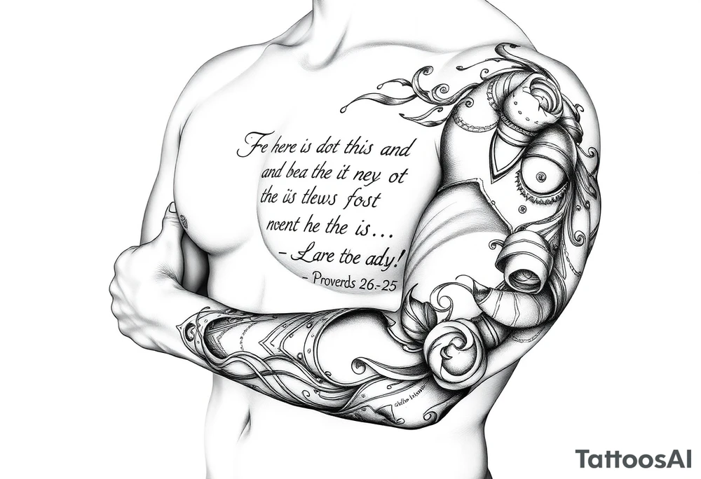 this bible verse proverbs 26: 25-26 tattoo idea
