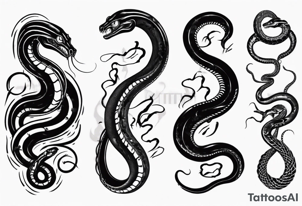 snake on lovecraft theme tattoo idea