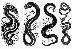 snake on lovecraft theme tattoo idea