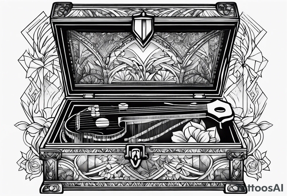 music jewelry box tattoo idea