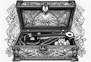music jewelry box tattoo idea