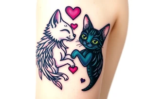 Pet friendship tattoo idea