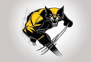 Wolverine animal runnig tattoo idea