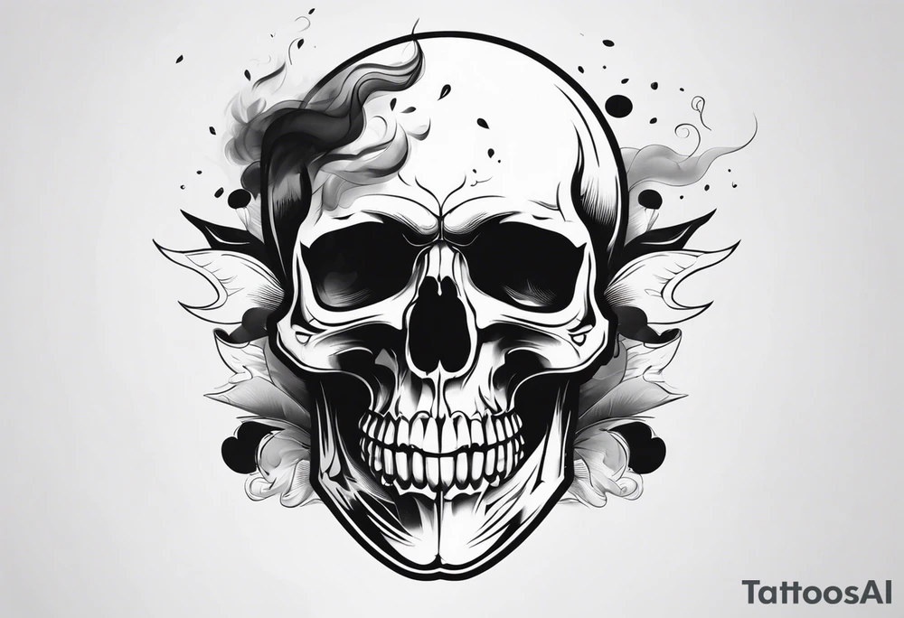 skull with smoke tattoo idea