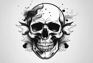 skull with smoke tattoo idea