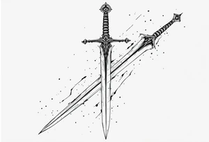 Relentless, sword, Christian, family, happiness tattoo idea