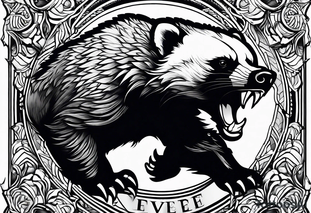 Angry honey badger tattoo idea