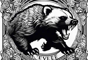 Angry honey badger tattoo idea