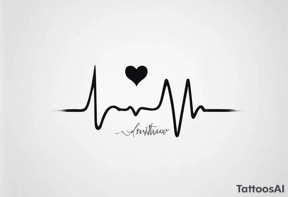 A small, delicate heartbeat line that subtly forms the letter "A," symbolizing that you both share the same name and a deep connection. tattoo idea A small, delicate heartbeat line that subtly forms the letter "A," symbolizing that you both share the same name and a deep connection. tattoo idea