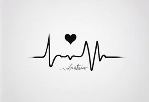 A small, delicate heartbeat line that subtly forms the letter "A," symbolizing that you both share the same name and a deep connection. tattoo idea