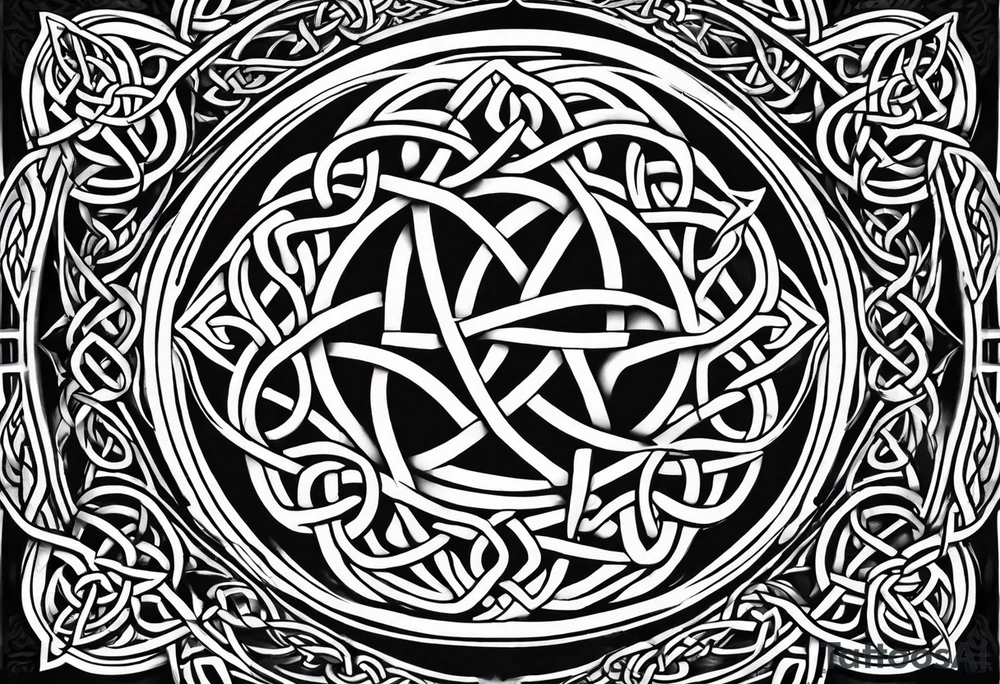 celtic knotwork with triquetra long tattoo idea
