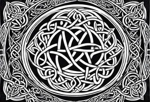celtic knotwork with triquetra long tattoo idea