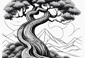 norse mythology world serpent wrap around giant tree tattoo design tattoo idea