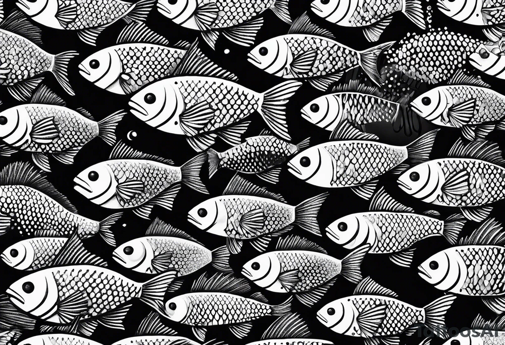 Shoal of tiny fish tattoo idea