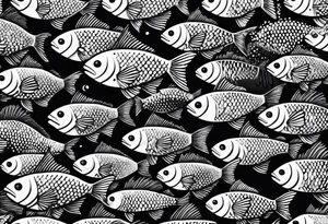 Shoal of tiny fish tattoo idea