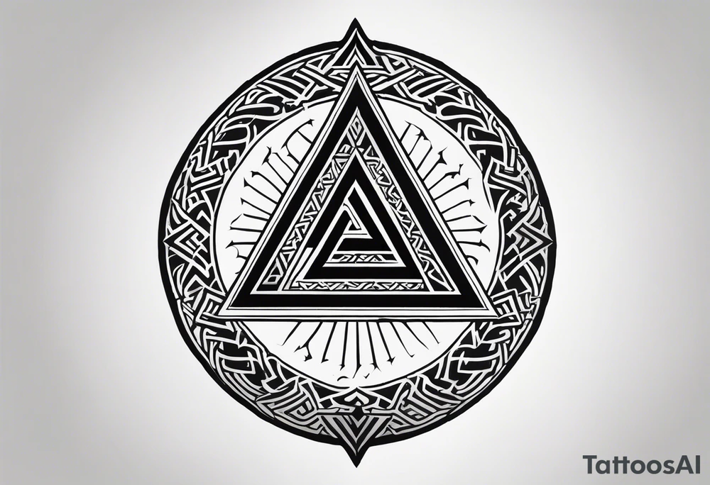 Valhalla shield valknut tattoo idea