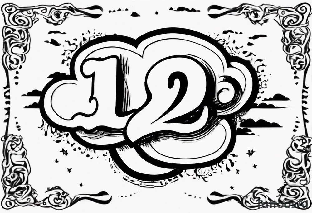 a cloud with the date 12.08.05 tattoo idea