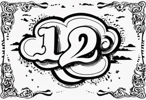 a cloud with the date 12.08.05 tattoo idea