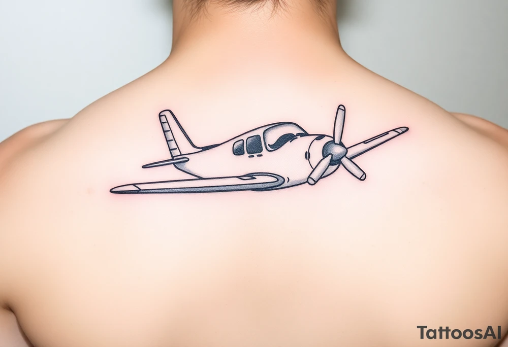 Little plane who has moustache tattoo idea