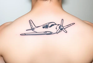 Little plane who has moustache tattoo idea