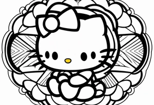 angle hello kitty with halo tattoo idea