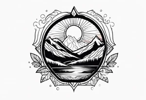 Sunset Over Mountains tattoo idea
