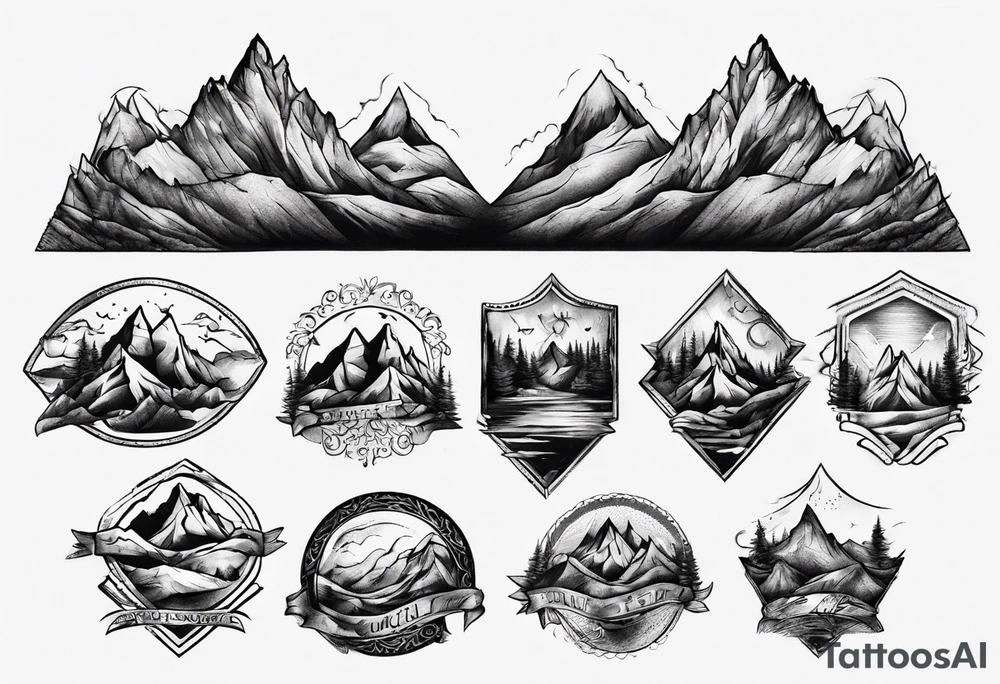 Dramatic mountains tattoo idea
