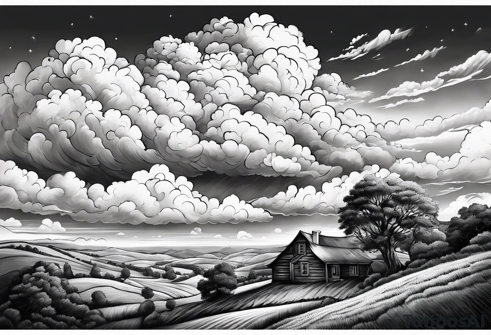 valley scene beautiful cumulous clouds after a storm tattoo idea valley scene beautiful cumulous clouds after a storm tattoo idea