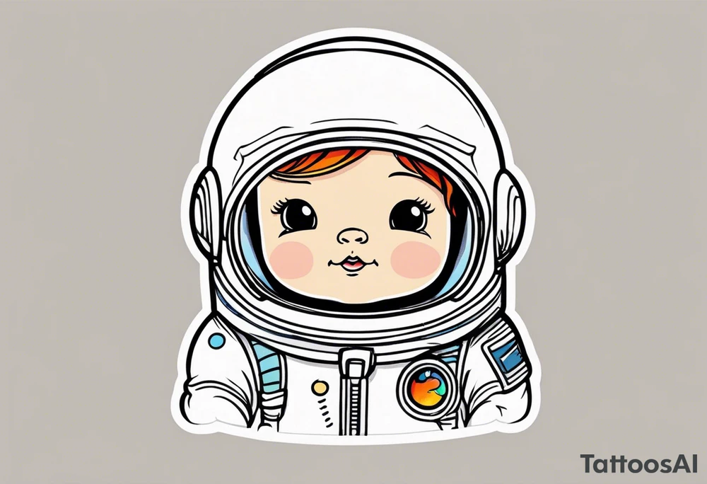 baby cute astronaut tattoo idea