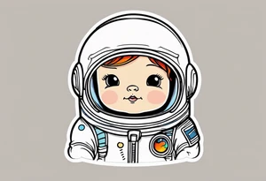 baby cute astronaut tattoo idea