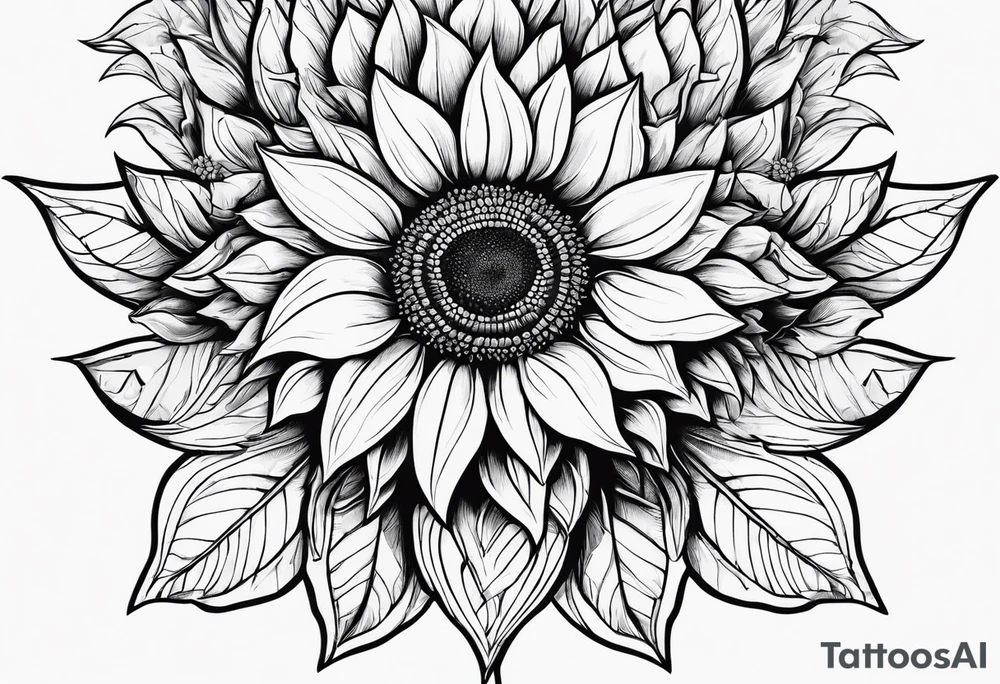 sunflower but the petals are made out of gems tattoo idea