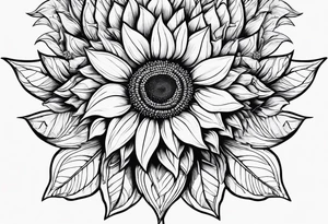 sunflower but the petals are made out of gems tattoo idea